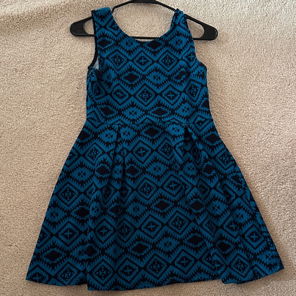 Blue and Black Patterned Dress